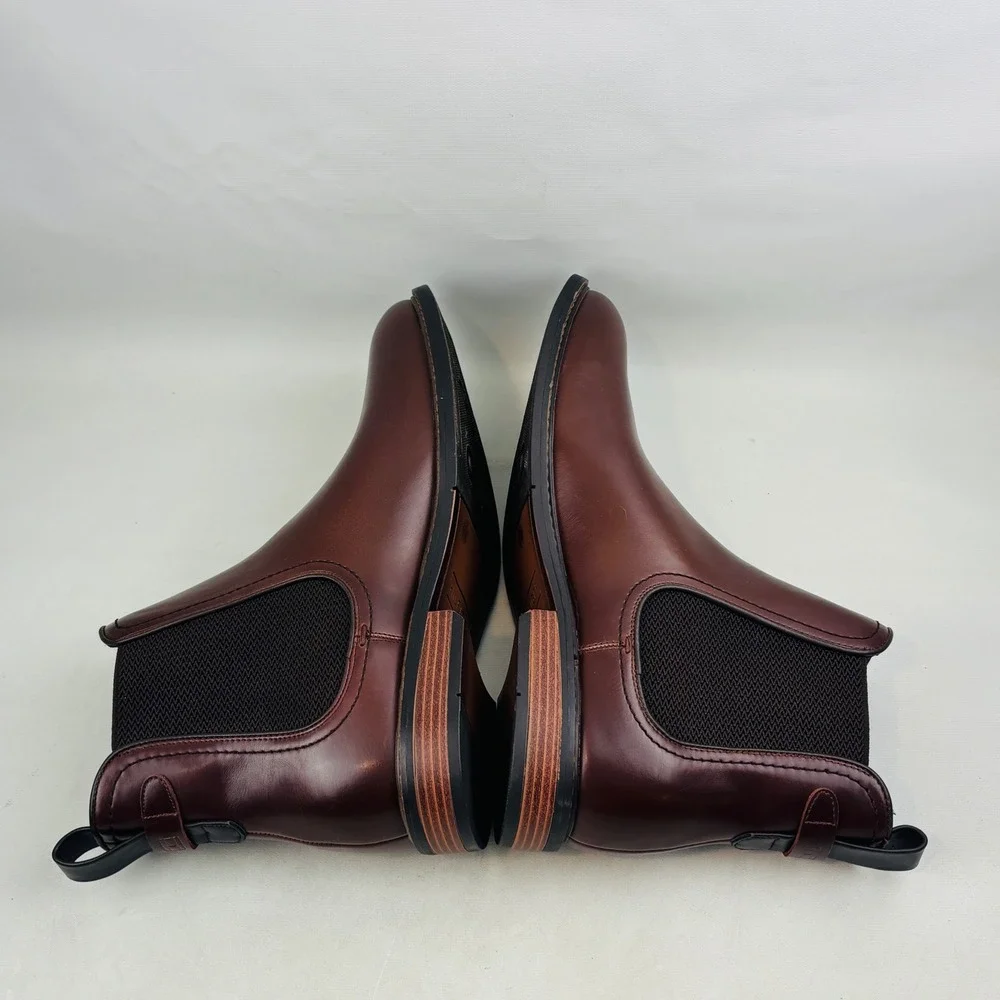 Tommy Hilfiger Vitus Chelsea Boot Mens 11 Brown Pull On Ankle Boots TMVITUS2